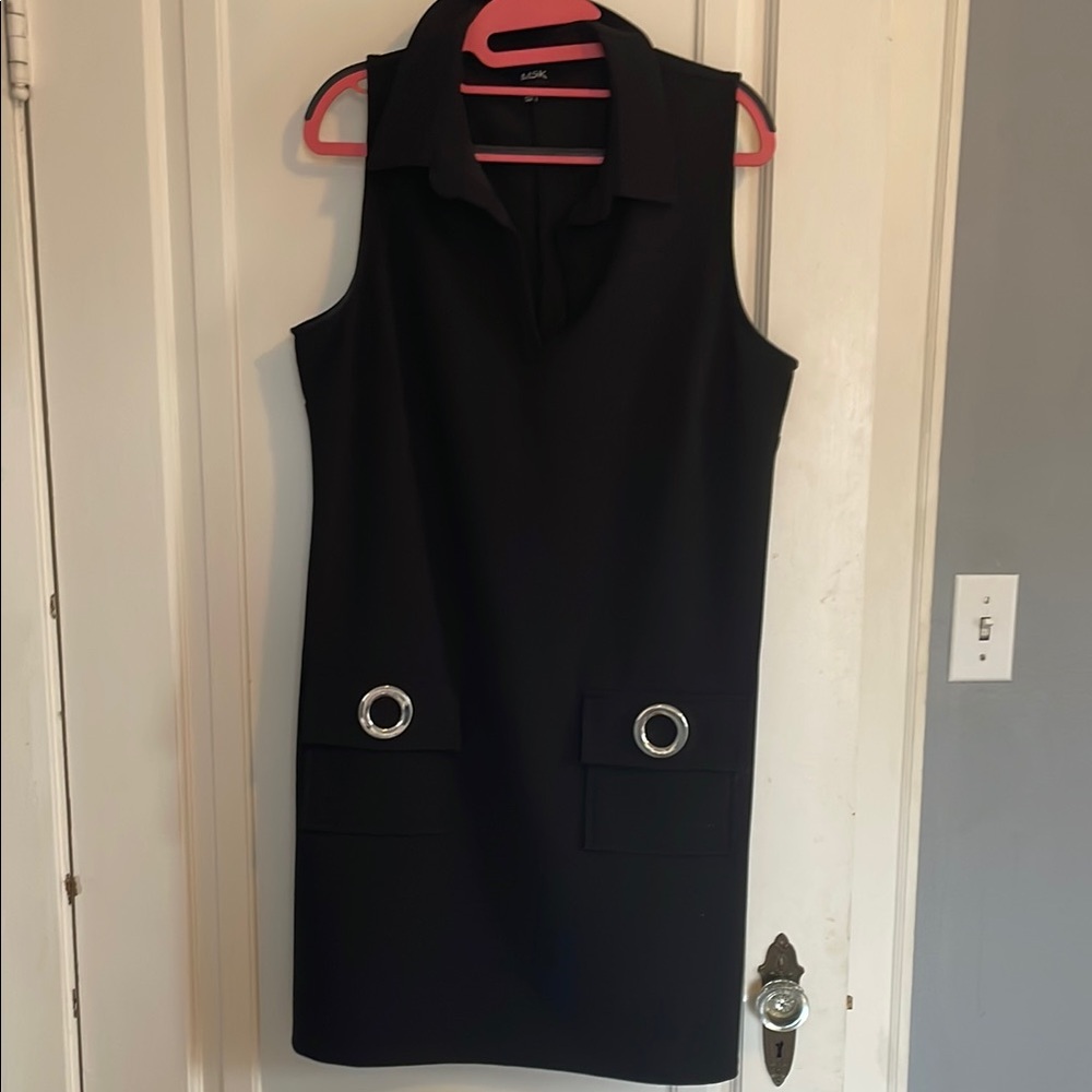 Silver and Black Mini Dress